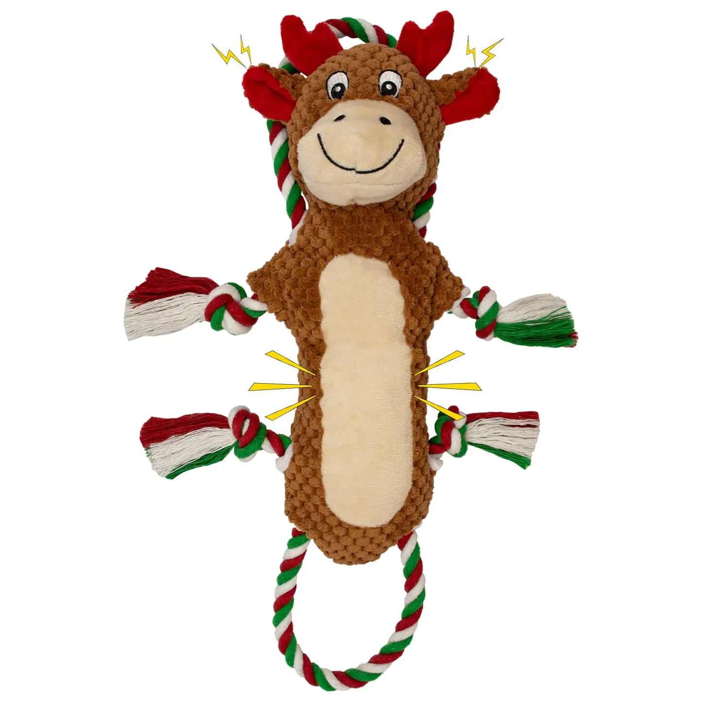MAOOOOB Christmas Squeaky Reindeer Dog Toy