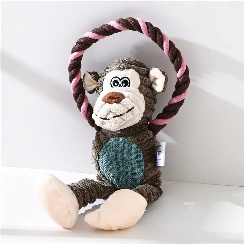 Amazon Plush Pet Toys - Monkey, Lion, Elephant