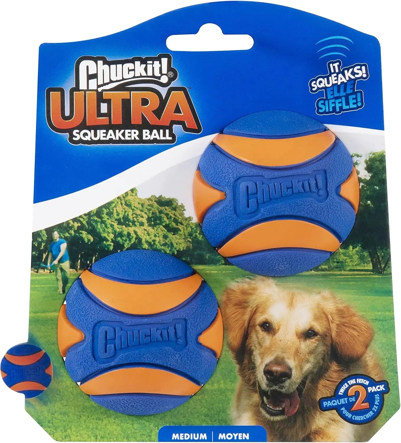 Chuckit! Ultra Squeaker Ball Dog Toy for Medium Breeds