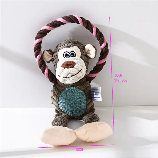 Amazon Plush Pet Toys - Monkey, Lion, Elephant